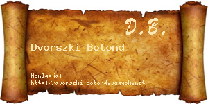 Dvorszki Botond névjegykártya